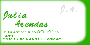 julia arendas business card